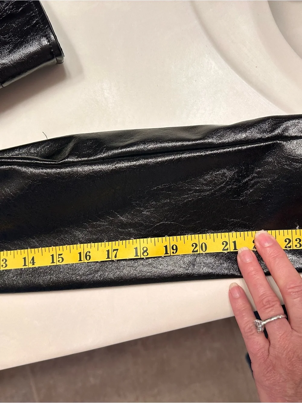 DKNY Black Faux Patent Leather Moto Jacket - Picture 10 of 10